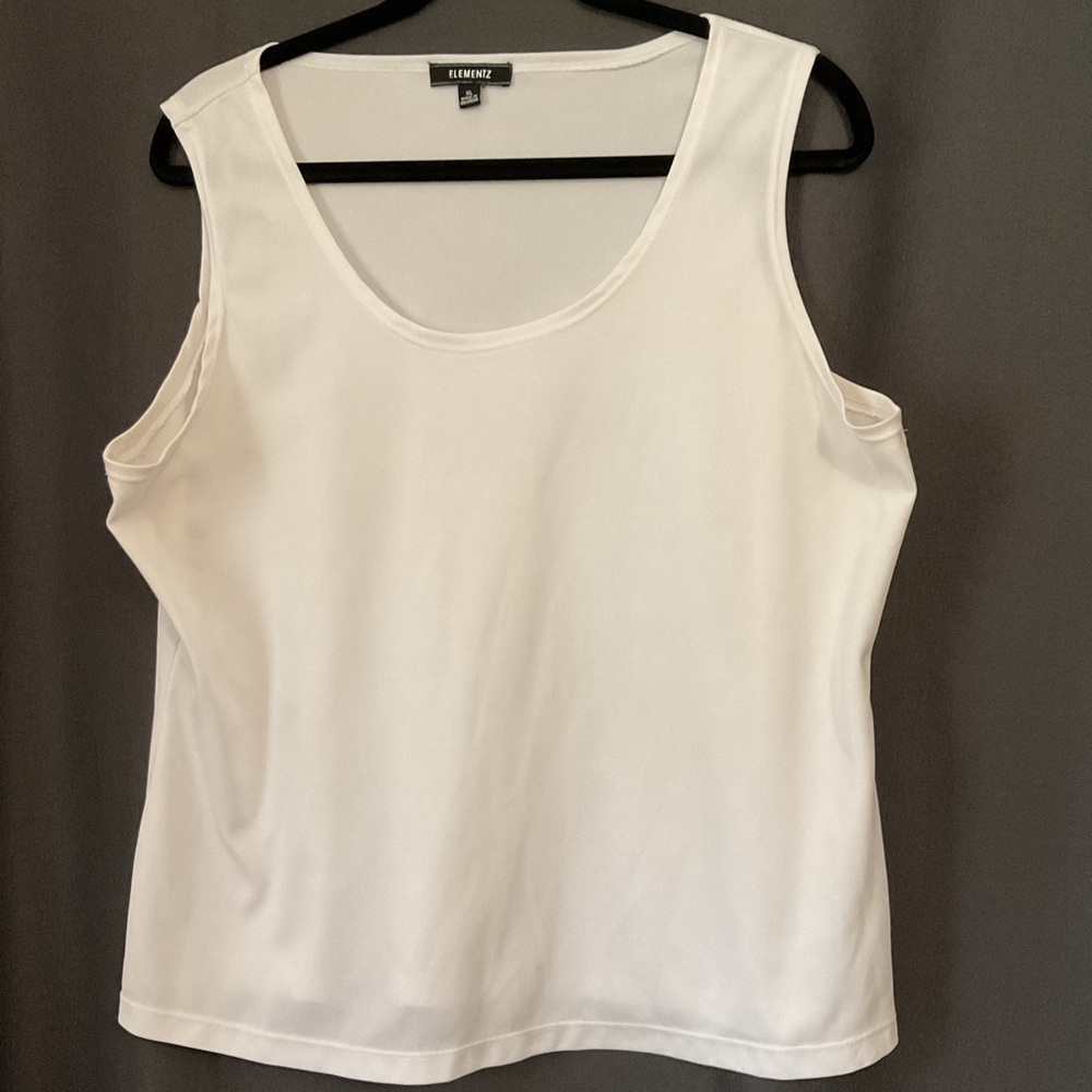 Elementz White Scoop Neck Tank Top